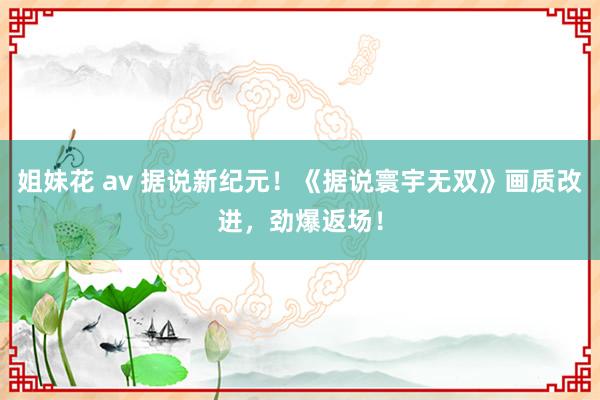 姐妹花 av 据说新纪元！《据说寰宇无双》画质改进，劲爆返场