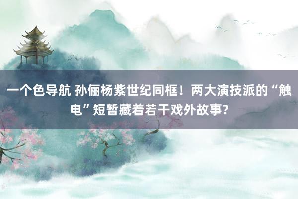 一个色导航 孙俪杨紫世纪同框！两大演技派的“触电”短暂藏着若干戏外故事？