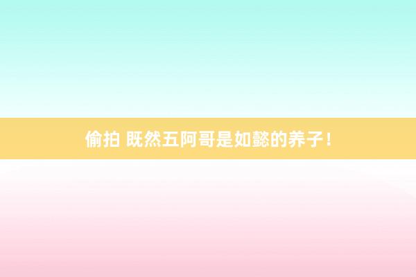 偷拍 既然五阿哥是如懿的养子！