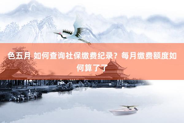 色五月 如何查询社保缴费纪录？每月缴费额度如何算了了