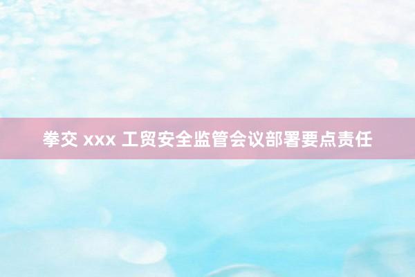 拳交 xxx 工贸安全监管会议部署要点责任