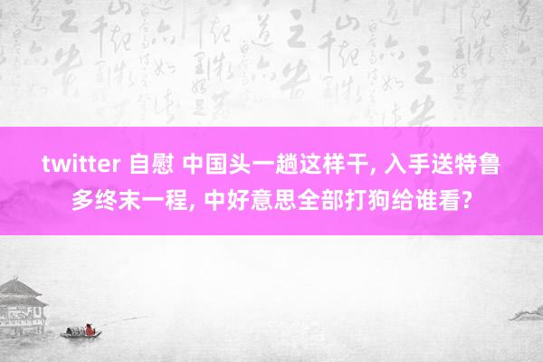 twitter 自慰 中国头一趟这样干, 入手送特鲁多终末一