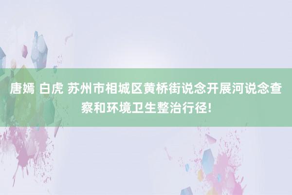 唐嫣 白虎 苏州市相城区黄桥街说念开展河说念查察和环境卫生整