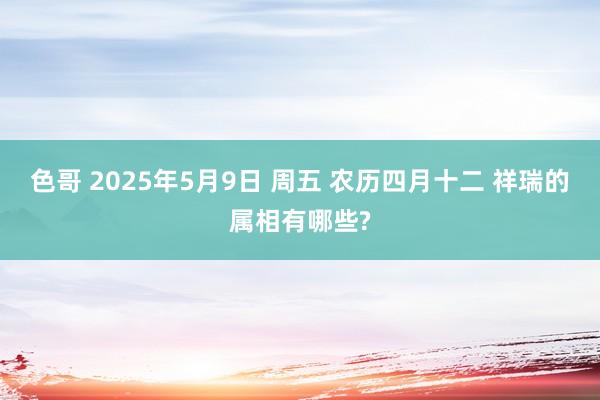 色哥 2025年5月9日 周五 农历四月十二 祥瑞的属相有哪