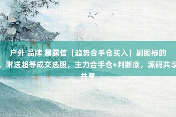 户外 品牌 暴露信【趋势合手仓买入】副图标的，附送超等成交选