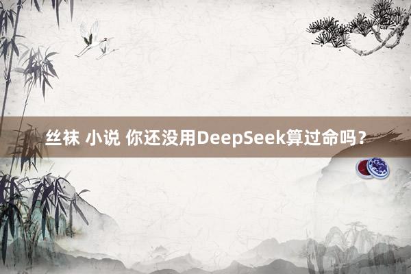 丝袜 小说 你还没用DeepSeek算过命吗？
